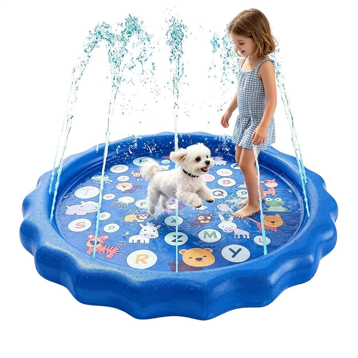 Hundewassersprinkler 102 cm Verdickte Rutschfeste Sprinklermatte Mit Spass | Kinder Sonnenspielzeug