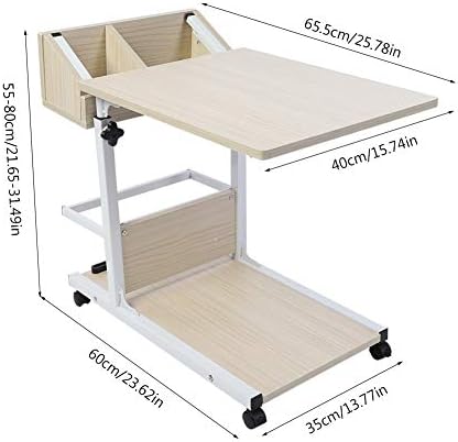 Cocoarm Betttisch Auf Rollen Abnehmbarer Laptop-Schreibtisch Mit Rollen, Schublade, Multifunktional,
