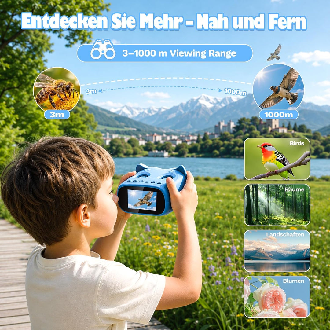 2-in-1 Digitales Mikroskop und Teleskop für Kinder, 1000x Tragbares Taschenmikroskop Kinder mit 2,0"