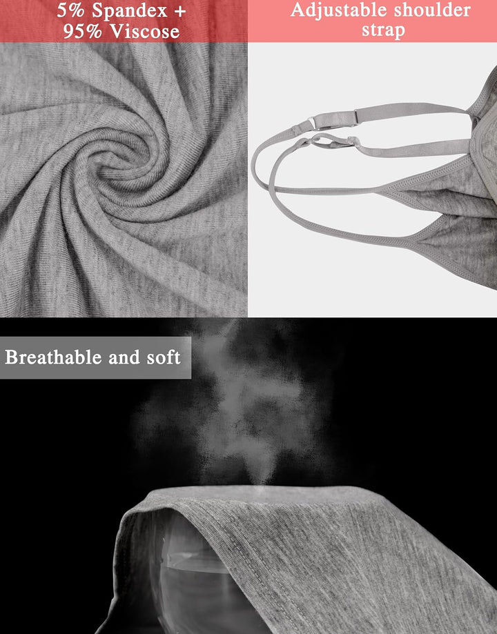 BQTQ 3 Stück Unterhemd Damen Basic Tank Top Ärmelloses Camisole Spaghettiträger Top mit Verstellbare