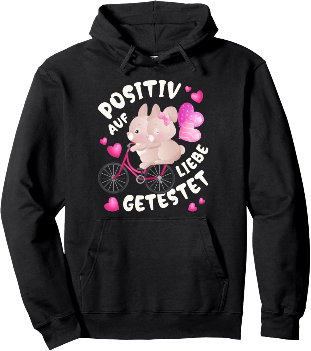 Valentinstag für Paare, Hasen mit Fahrrad, Spruch Pullover Hoodie