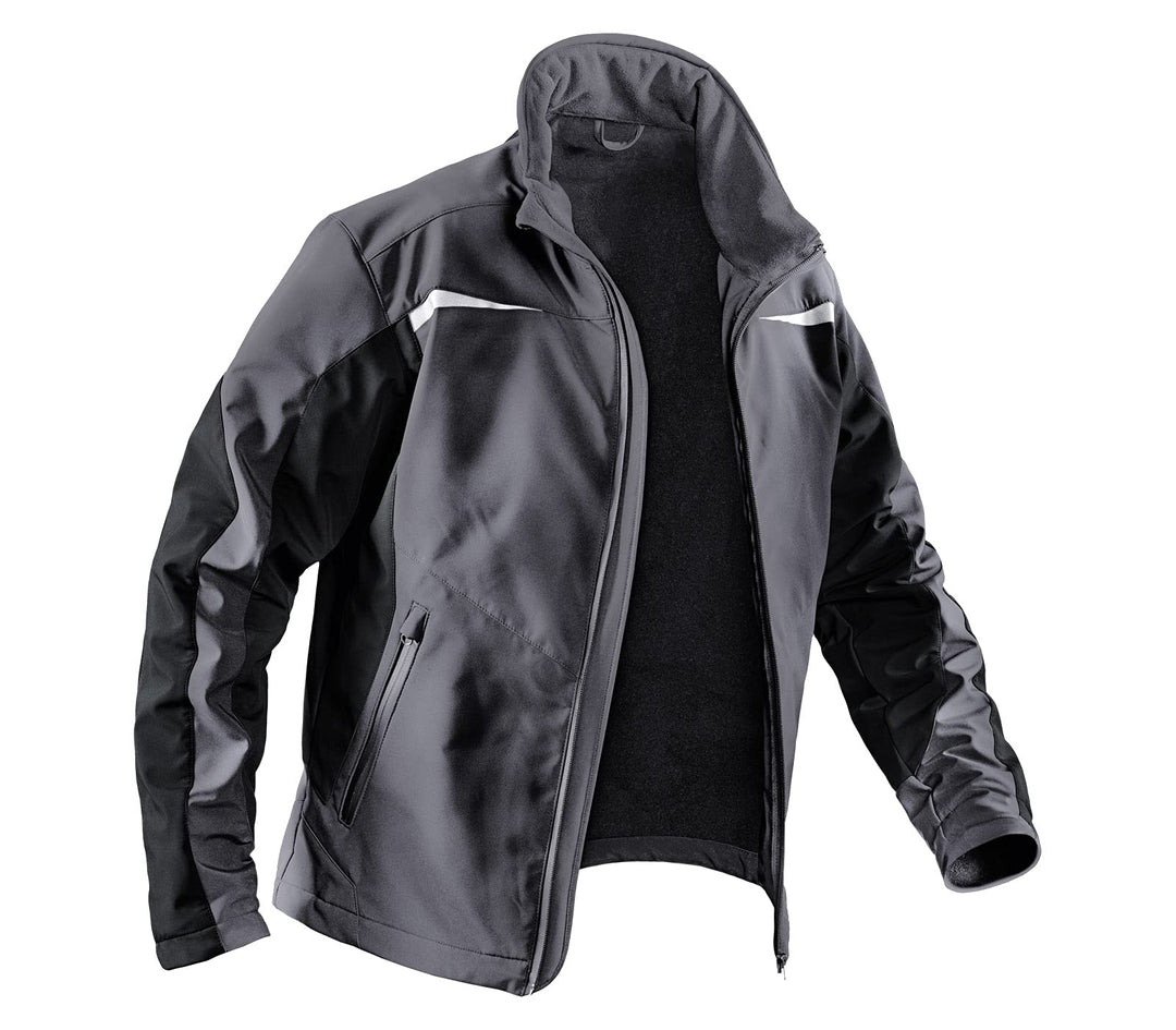 KÜBLER Workwear Unisex Jacke Allwetter Arbeitsjacke mit Windschutzblende S Grau, S Grau