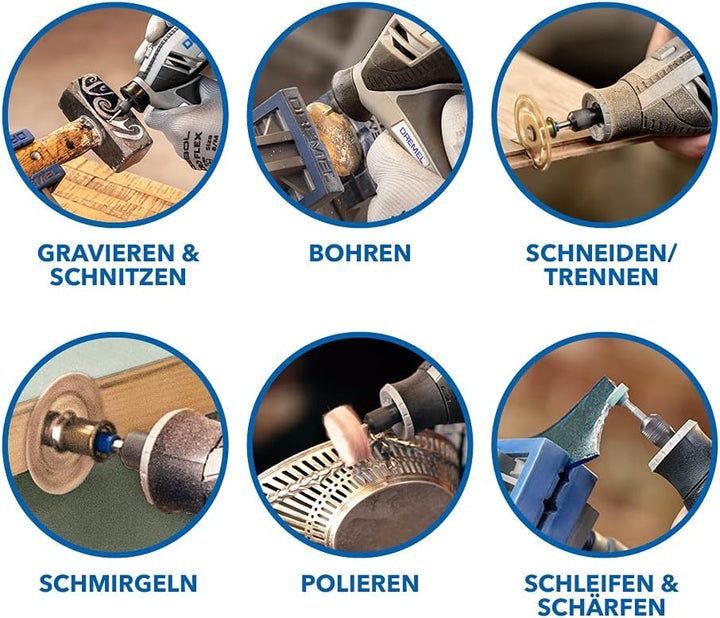 Dremel 4250 Rotationswerkzeug 175 W, Multifunktionswerkzeug-Set mit 6 Vorsatzgeräten und 128 Zubehör