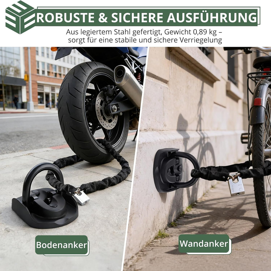 EYPINS Bodenanker/Wandanker mit Diebstahlschutz, einklappbar Befestigungsanker, Bügelstärke Ø 14mm–