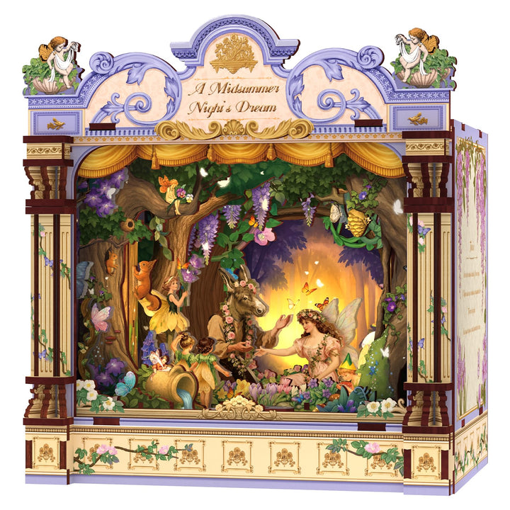 CUTEBEE Miniatur Haus Selber Bauen, 3D Holzpuzzle für Erwachsene, DIY Book Nook Kit, Shakespeare lit