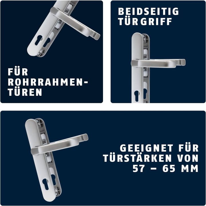 ABUS Türbeschlag SRG92N F1 - Drückergarnitur für Haustüren - mit beidseitiger Türklinke - für Türen