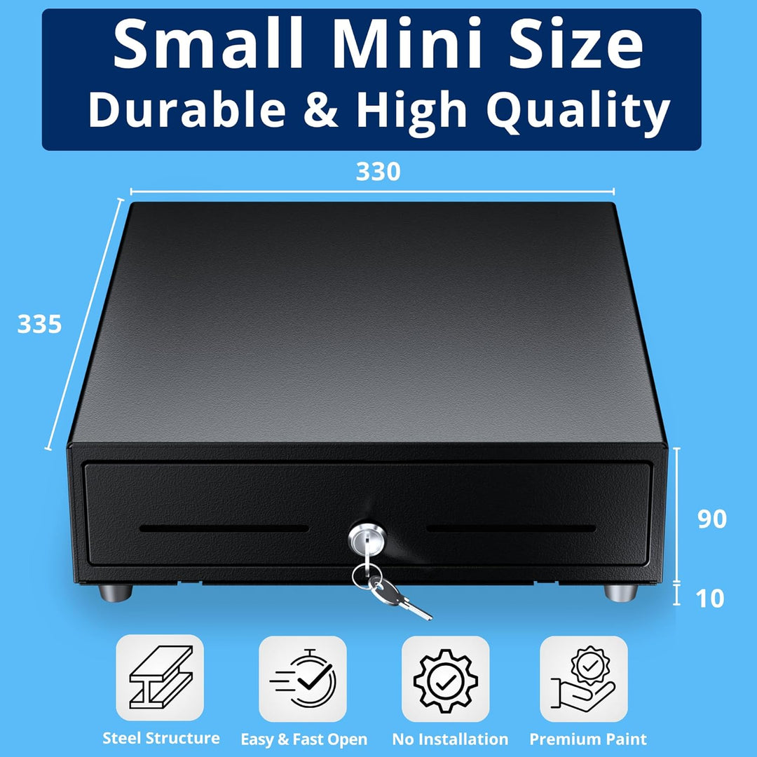 Montagehalterung für Geldkästen – 2 x Schienen, für 33 und 41 cm grosse Schublade, einfache Montage,