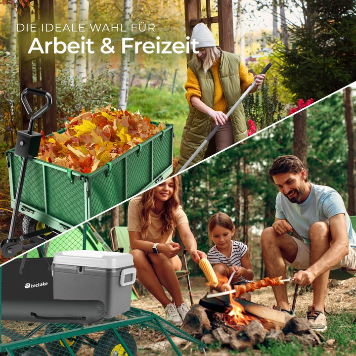 tectake® Bollerwagen, Transportwagen, Gartenwagen, Handwagen, Leiterwagen mit aufklappbaren Seitenwä