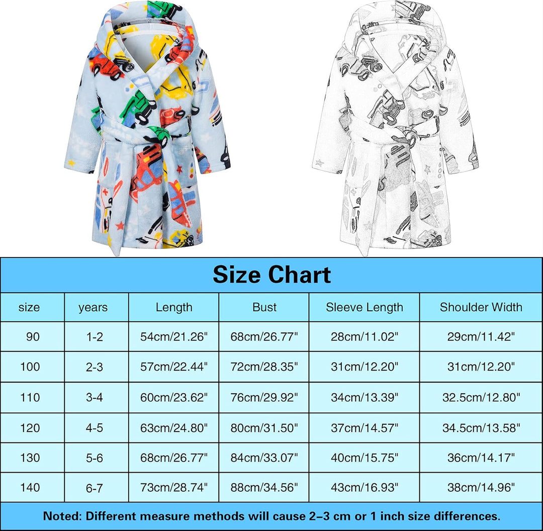 Baogaier Bademantel Kapuze Kinder Morgenmantel Flanell Nachtwäsche Robe Frottee Lange Ärmel Weiche S