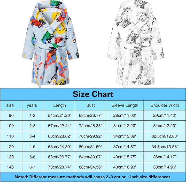 Baogaier Bademantel Kapuze Kinder Morgenmantel Flanell Nachtwäsche Robe Frottee Lange Ärmel Weiche S