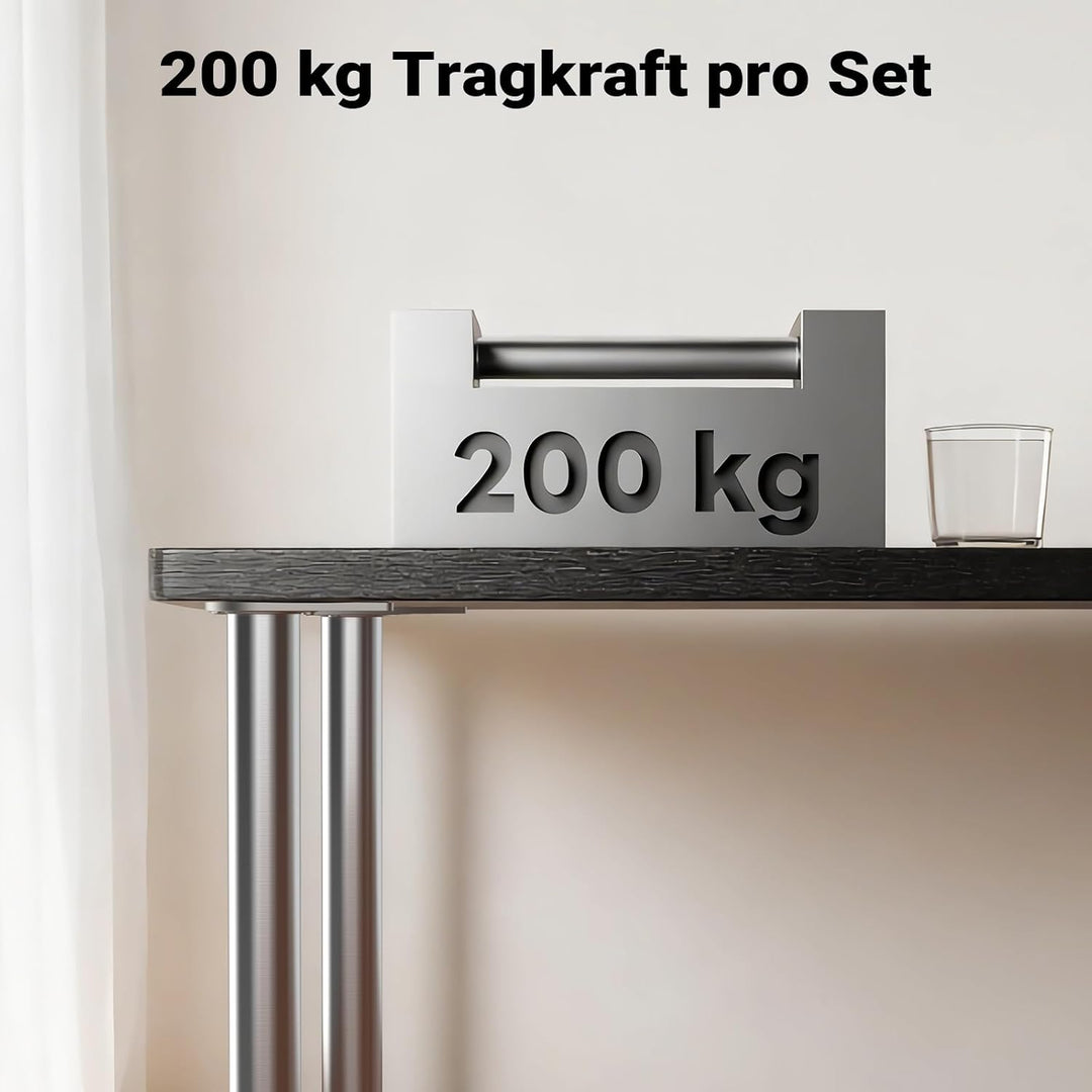 Wiltec Edelstahl Tischbein 4er Set Möbelfuss Verstellbar Ø60mm 710mm Nickel Nickel 710 mm, Nickel 71