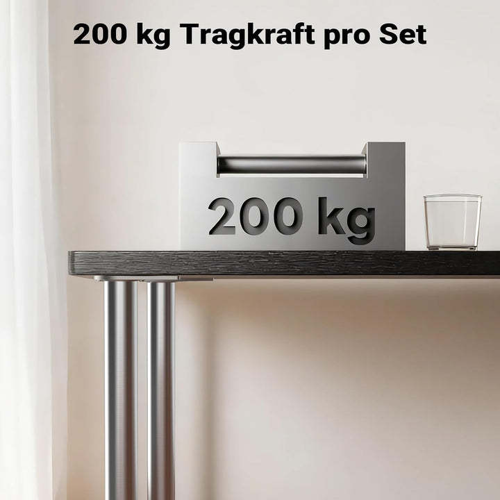 Wiltec Edelstahl Tischbein 4er Set Möbelfuss Verstellbar Ø60mm 710mm Nickel Nickel 710 mm, Nickel 71
