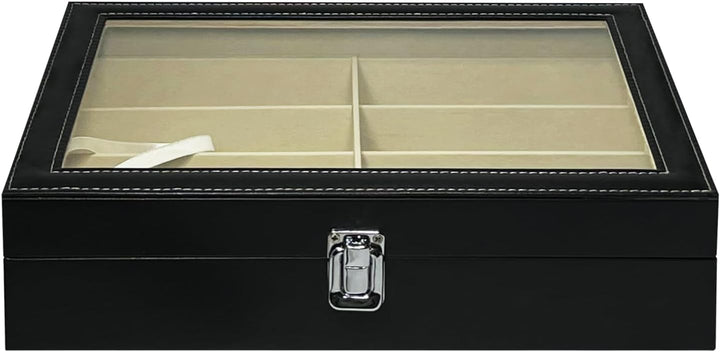 Mr Maestro Relojero | Brillenetui für 8 Brillen aus Öko-Leder | Brillenetui Brillenbox | Schwarz | g