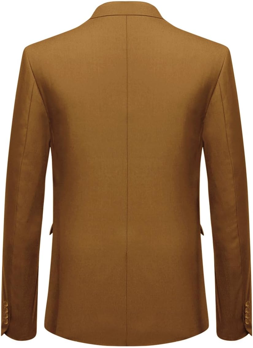 Anzug Herren Slim Fit 3 Teilig Anzüge Herrenanzug Sakko für Hochzeit Business S Kaffee, S Kaffee