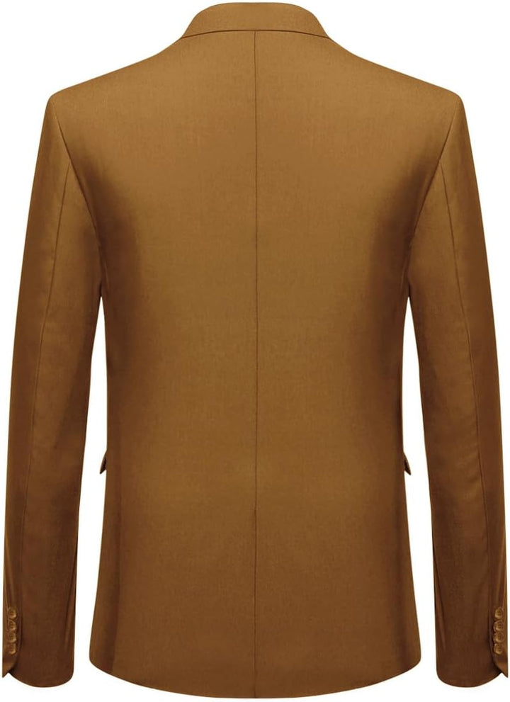 Anzug Herren Slim Fit 3 Teilig Anzüge Herrenanzug Sakko für Hochzeit Business M Kaffee, M Kaffee