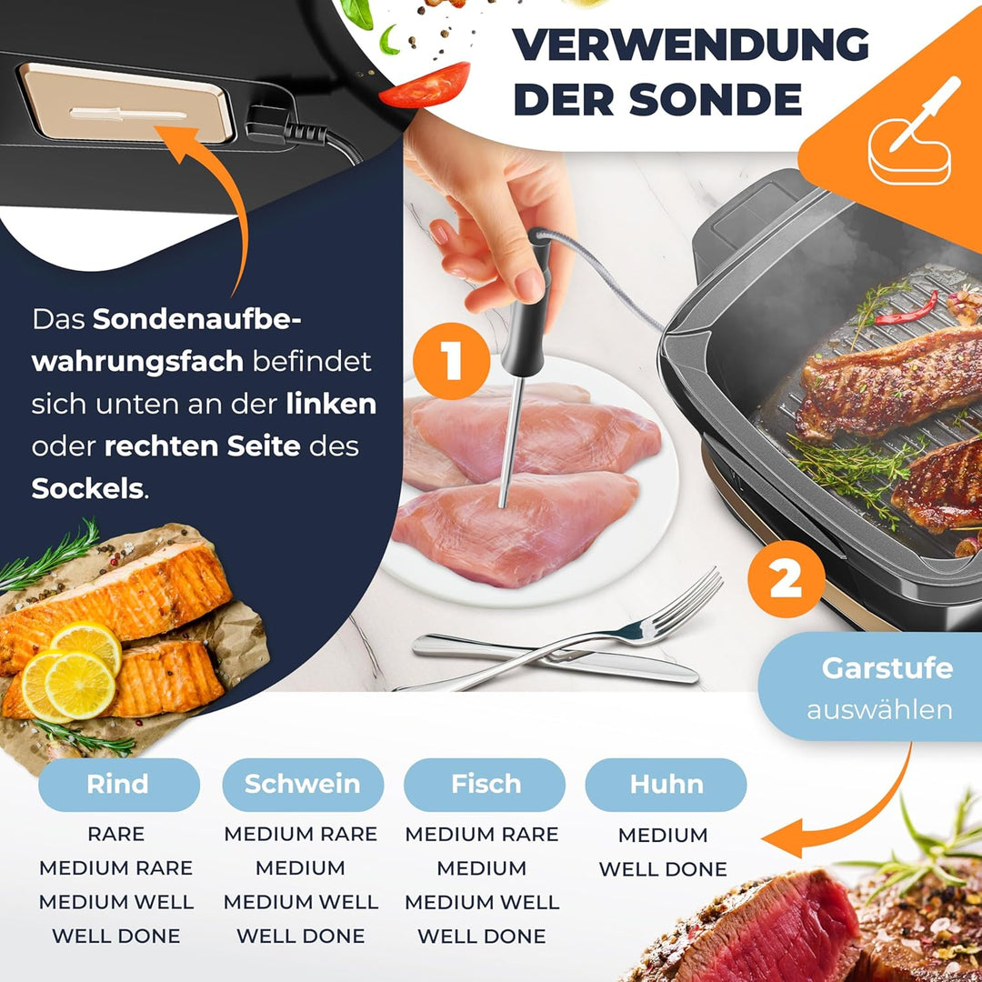 KESSER® Multikocher mit Heissluftfritteuse 8L & 16 Programme Küchengerät - Grillen, Backen, Schmoren