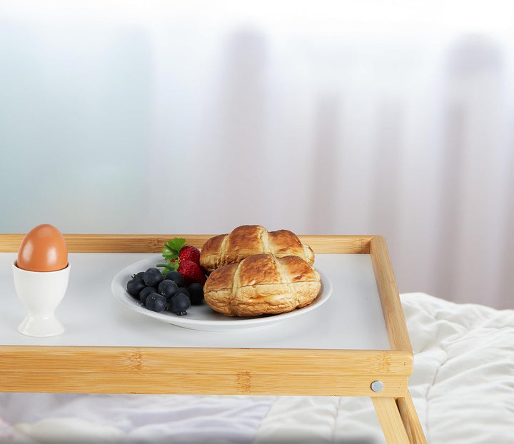 Relaxdays Betttablett Bambus, faltbar, Serviertablett für Frühstück im Bett mit klappbaren Beinen al