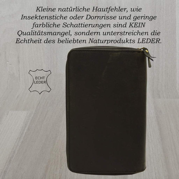 flevado Grosse Geldbörse Buisness Tasche Vintage Büffelleder Roberto Handgelenk Tasche Urlaubs Reise