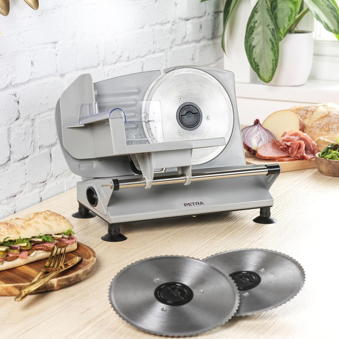 Petra PT4636VDE Elektrischer Allesschneider – Küchenschneidemaschine, Brot, Käse, Fleisch, Wurstschn