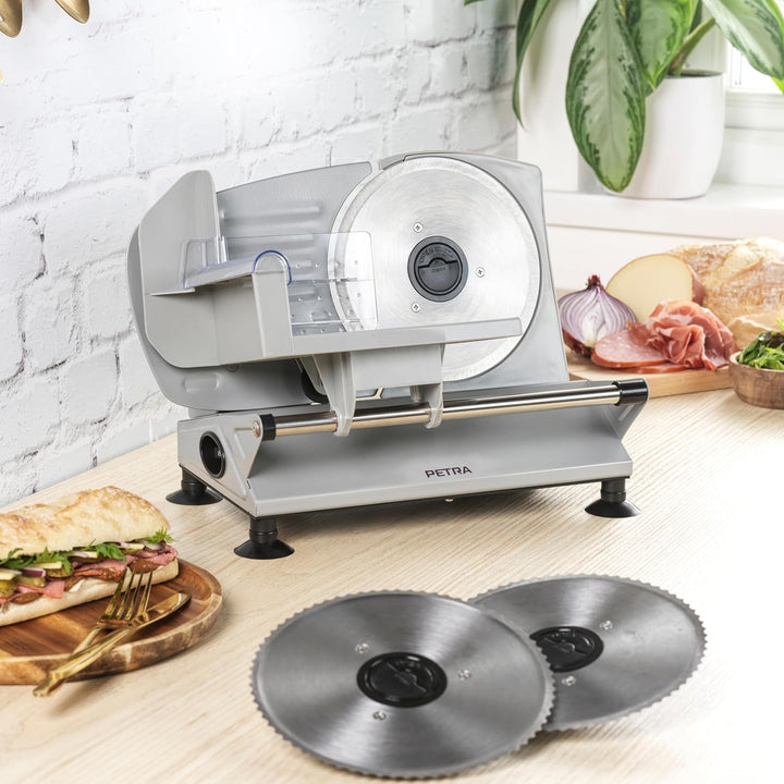 Petra PT4636VDE Elektrischer Allesschneider – Küchenschneidemaschine, Brot, Käse, Fleisch, Wurstschn
