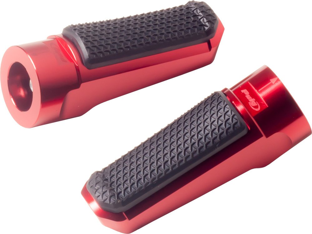 Puig 7318R Spiel Estriberas Racing Seite Links/rechts, Gummi, Rot, rot