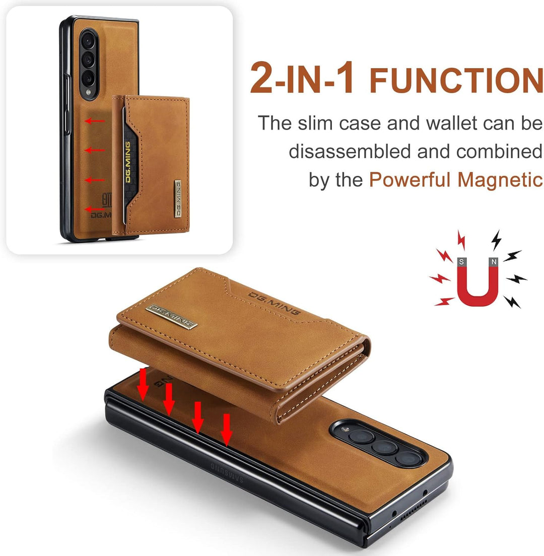 UDBKKDX 2 in 1 Handyhülle für Samsung Galaxy Z Fold 5, abnehmbare Brieftasche und magnetische Adsorp