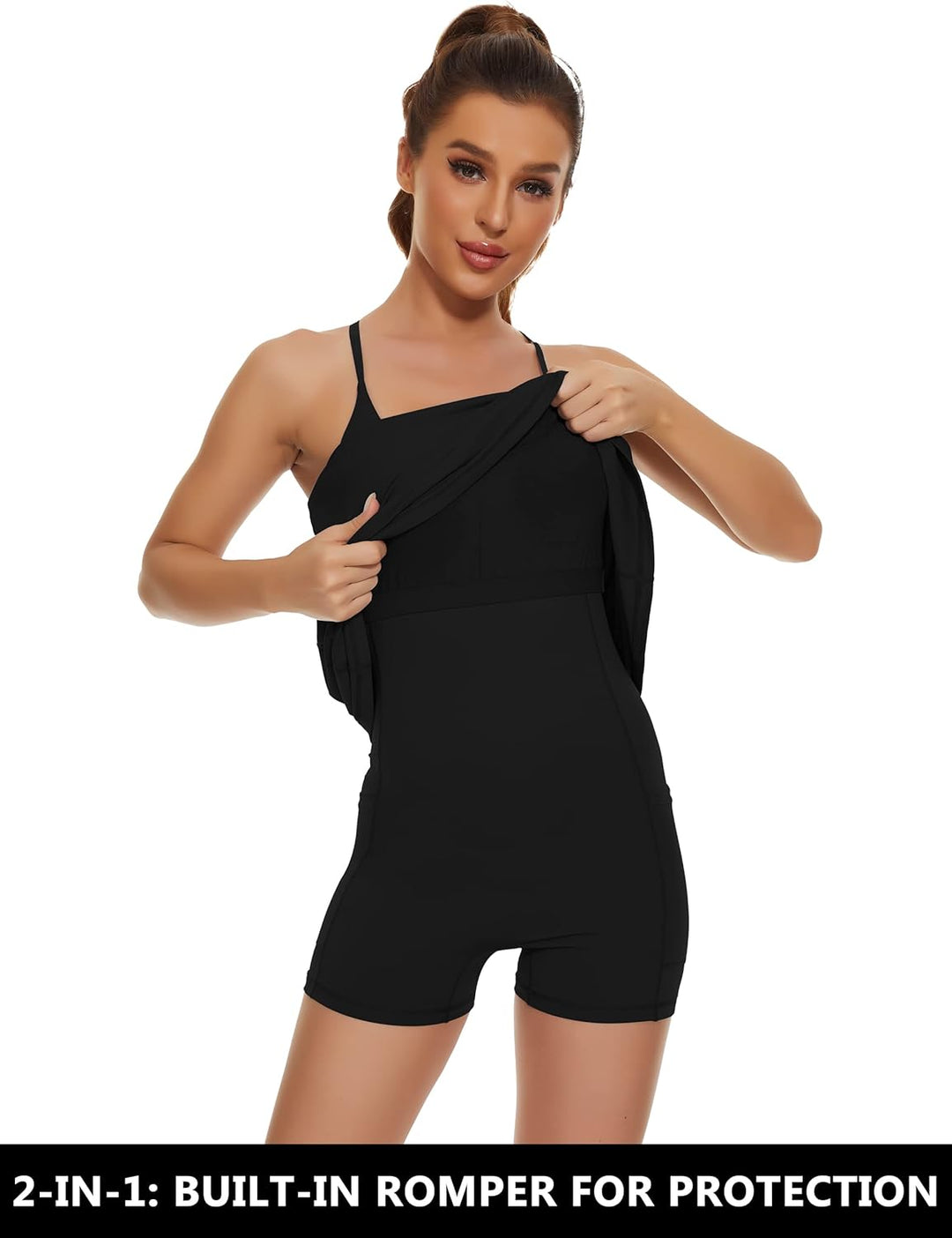 Desol Damen-Tenniskleid, Golf-Trainingskleid mit integrierten BH- und Shorts-Taschen, sportliche Tra