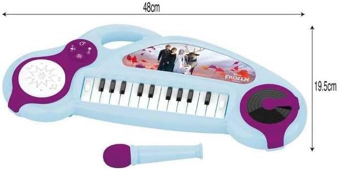 Lexibook, Die Eiskönigin, Elektronisches Klavier für Kinder mit Lichteffekten, Mikrofon, Schlagzeug,