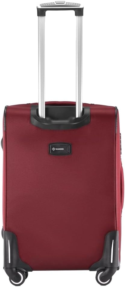 DIAMOND Mittelgrosser Weichschalenkoffer M 24" – Dunkelrot, Codura 1200D, 360° Rollen, Zahlenschloss