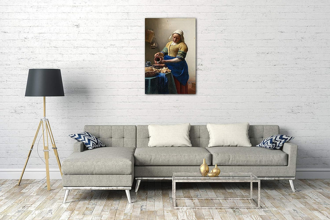 Printed Paintings Leinwand (60x80cm): Jan Vermeer - Das Milchmädchen (1658) 60x80 cm, 60x80 cm