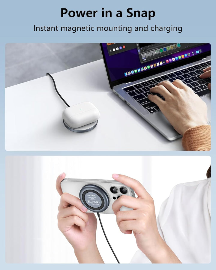 NANAMI MagSafe Ladegerät für iPhone mit 20W USB-C Adapter, Magnetisches Wireless Charger Induktive K
