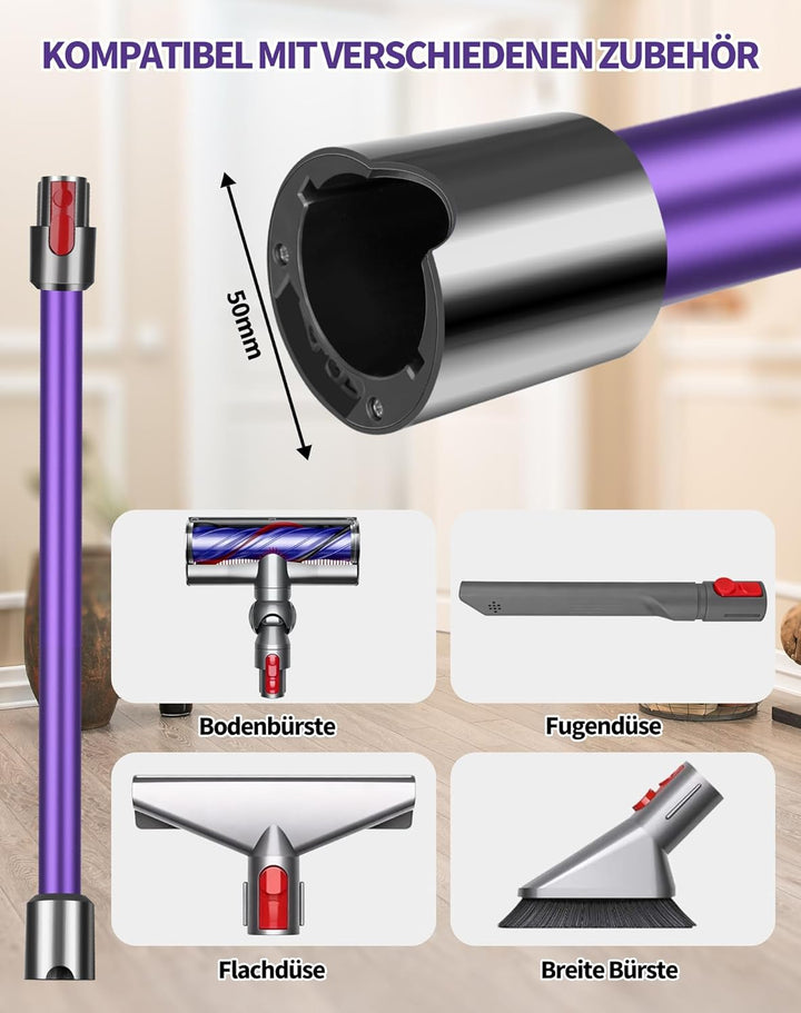 Verlängerungsrohr für Dyson V11 V15 V10 V8 V7 Rohr kompaibel mit 967477-01 bis 09 Saugrohr geeignet