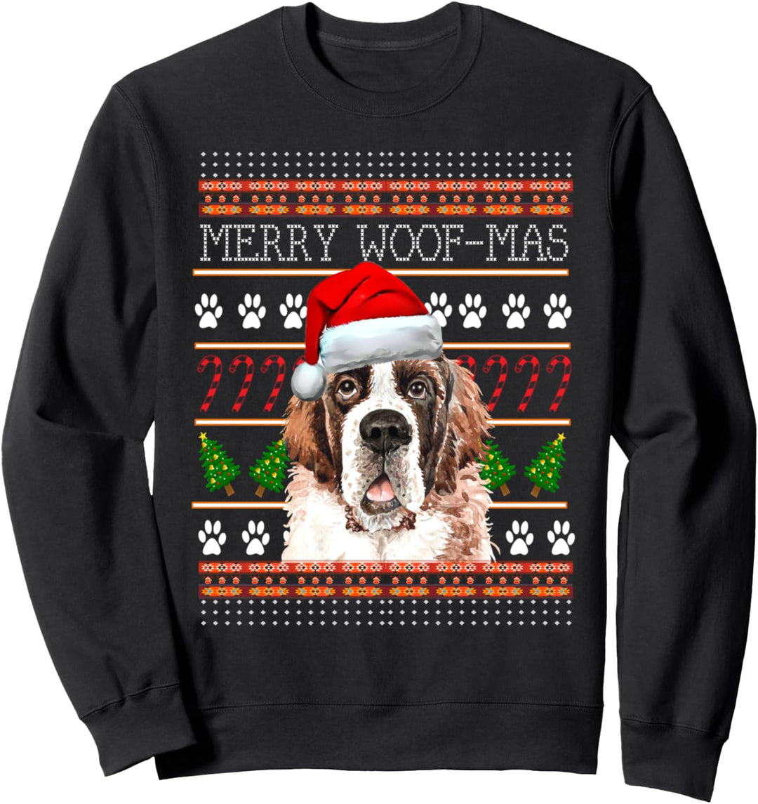 Bernhardiner Hund Hässlicher Weihnachtspullover Sweatshirt