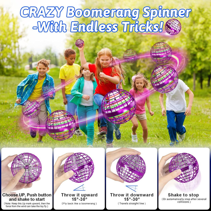 semai Fliegender Ball,orbi Boomerang Ball, Kinder Spielzeug ab 6 Jahren mit LED Licht, Hand Controll