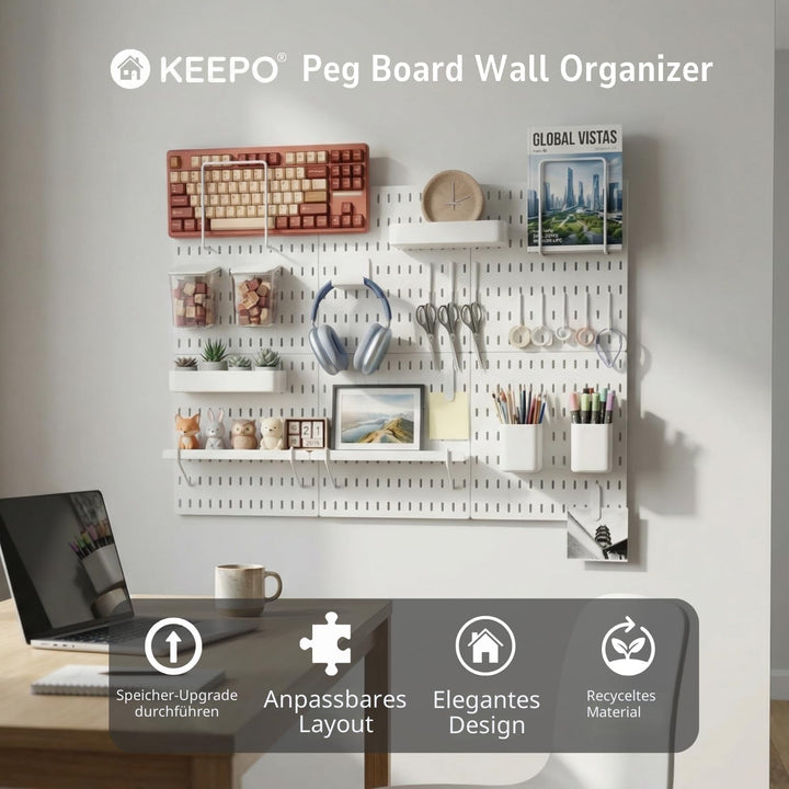Keepo Stecktafel-Kombinationsset, Stecktafeln und Zubehör, modulare Aufhängung für Wand-Organizer, B