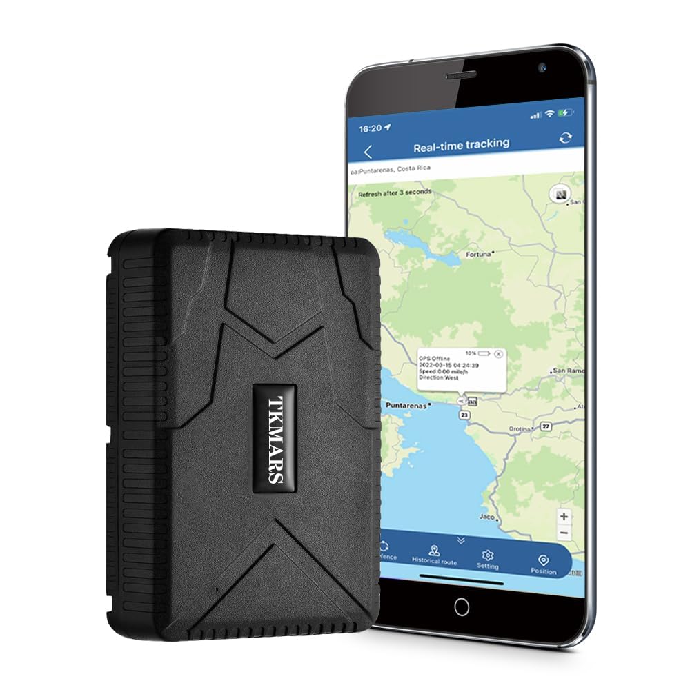TKMARS Auto GPS-Tracker, 7800mAh Lange Akkulaufzeit, 4G, magnetisch, wasserdicht, Echtzeit GPS Track