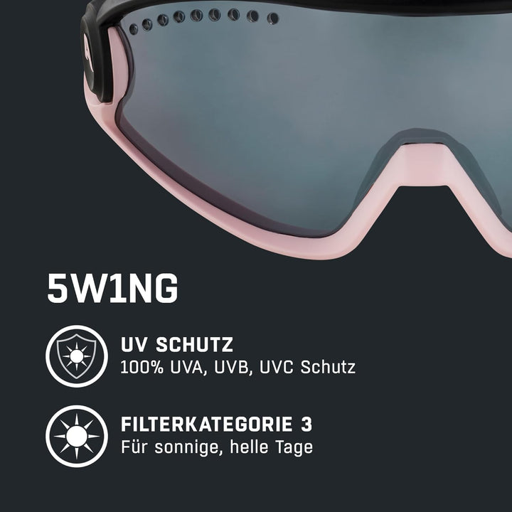 ALPINA 5W1NG - Verspiegelte und Bruchsichere Sport- & Fahrradbrille Mit 100% UV-Schutz Für Erwachsen