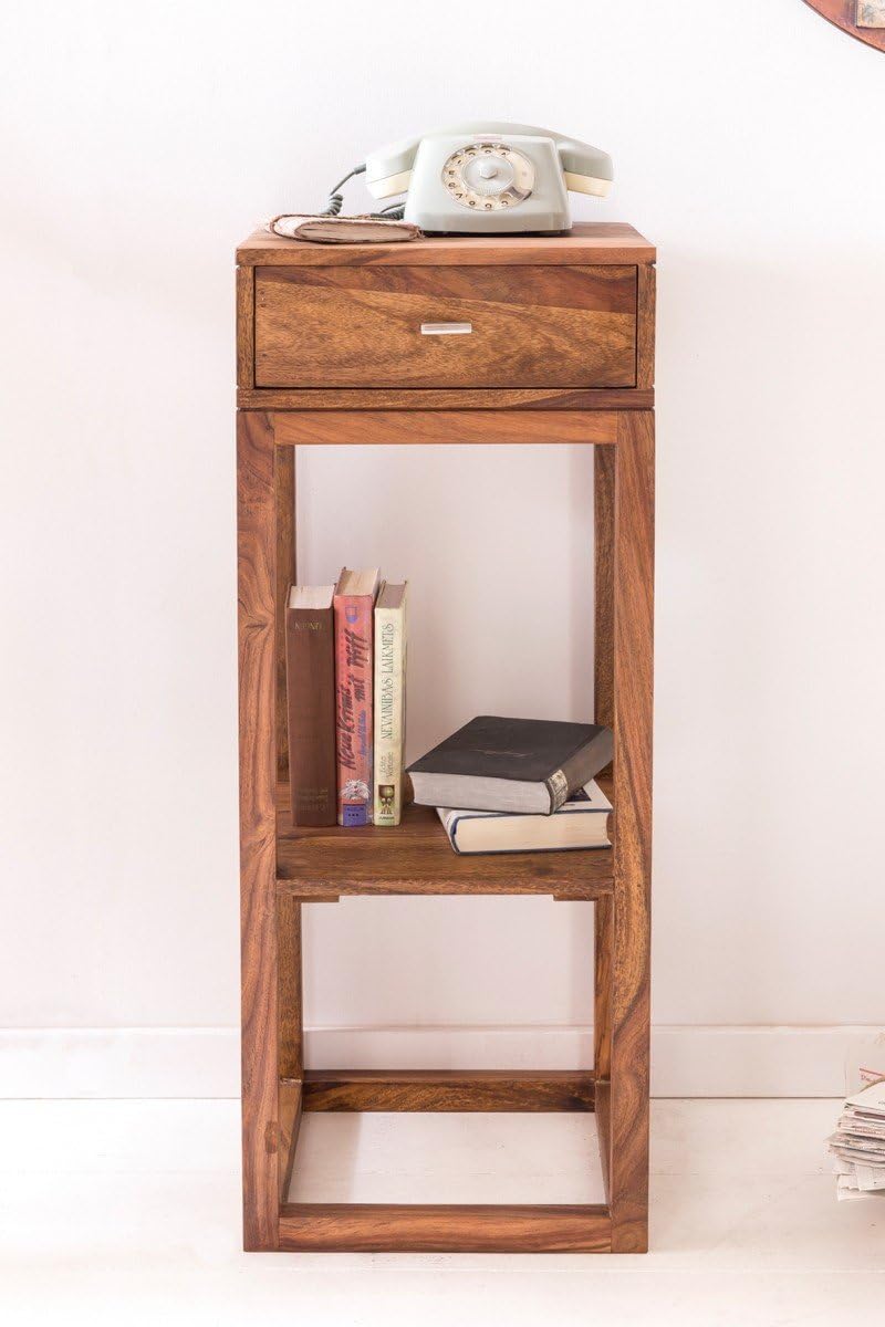 FineBuy Möbel zum Wohlfühlen Massiver Beistelltisch PATAN Holz Massiv 90 x 35 x 35 cm | Telefontisch
