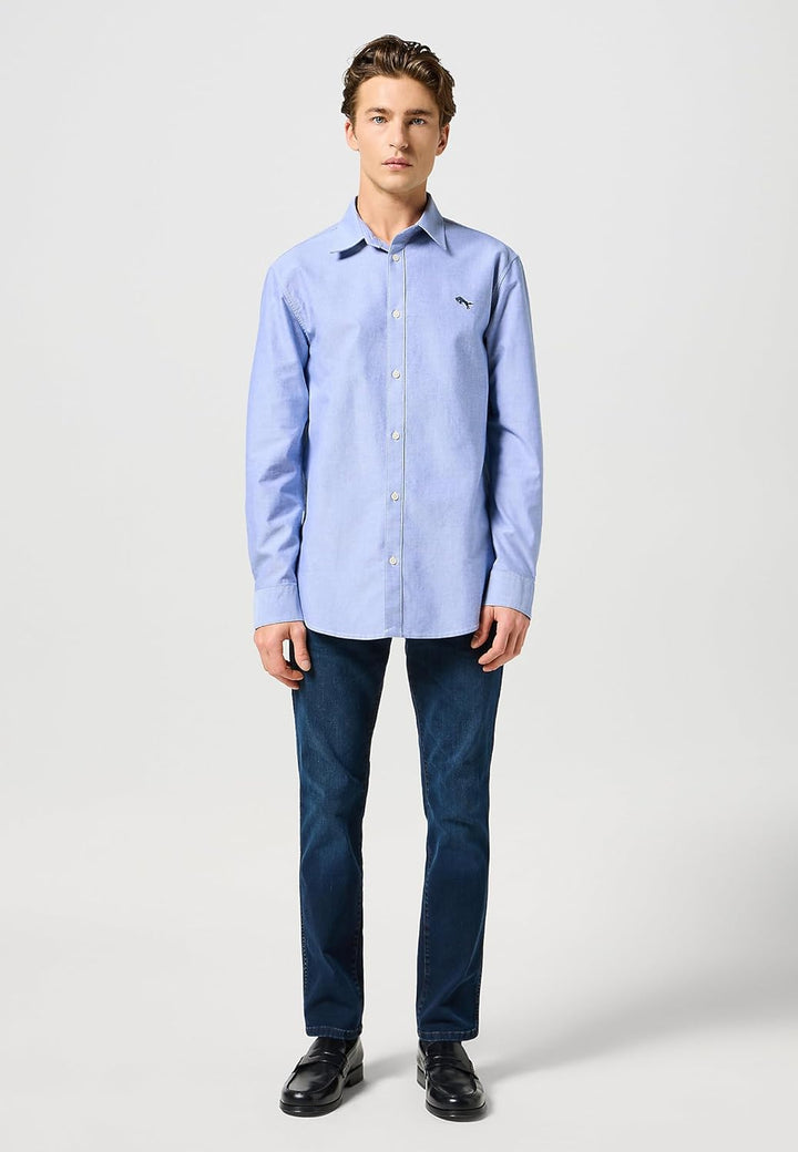 Wrangler Herren Ls 1 Pkt Shirt Shirt S Oxford_blue, S Oxford_blue