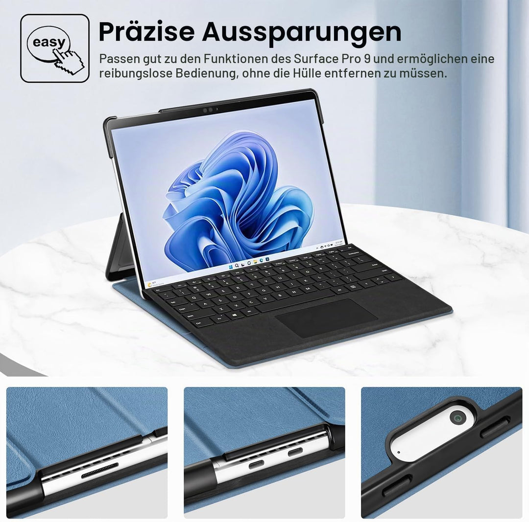 Fintie Hülle für Microsoft Surface Pro 11/10 / 9 (2024-2022) 13 Zoll - Business Schutzhülle mit Hart