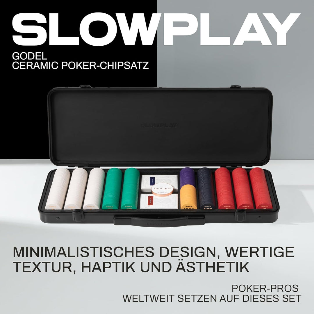 SLOWPLAY Godel Ceramic Poker-Chipsatz, 300 STK [mit Werten], 43mm& 12g pro Chip | Verfügt über einen