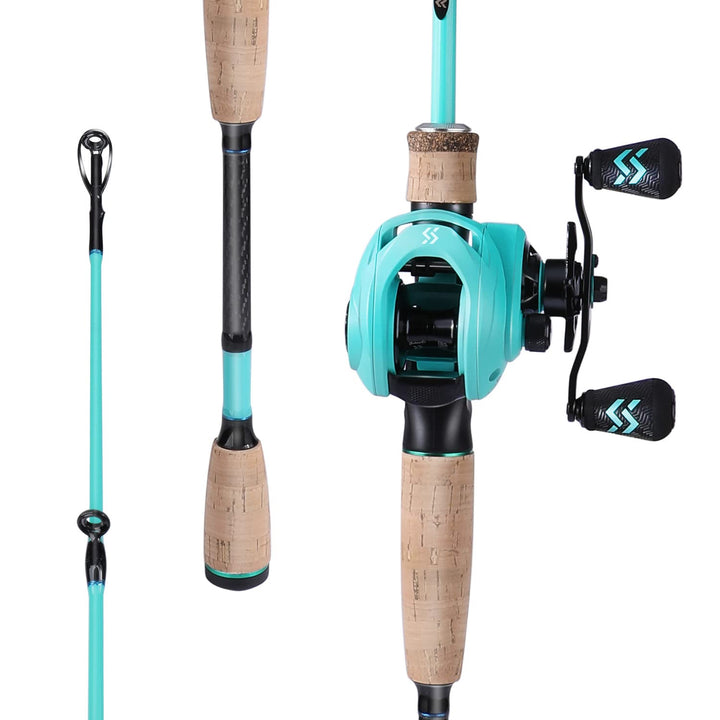 Sougayilang Baitcaster Combos, Leichte Baticasting Combo, 2 Abschnitte M/MH Baitcasting Rod Combo, 5