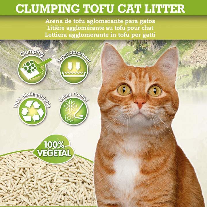 Arquivet Tofu Katzenstreu, 6 l, klumpend, saugfähig Weiss 6l, Weiss 6l