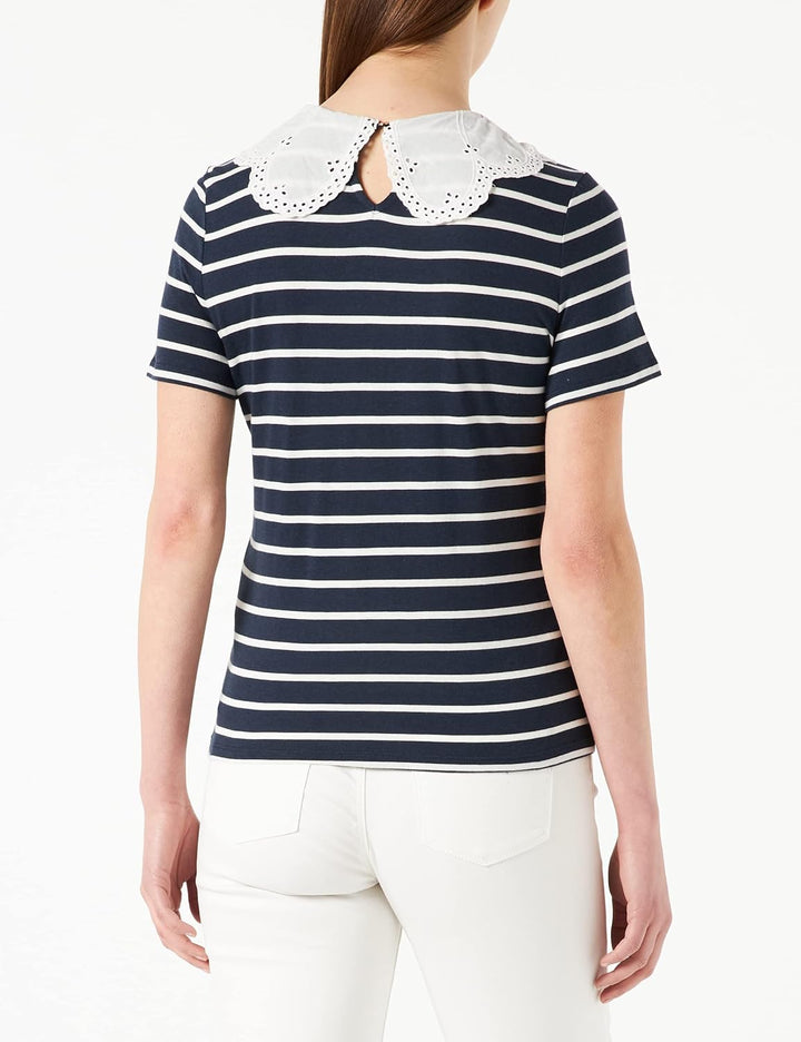 Naf Naf Damen T-Shirt XS Marineblau/Ecru, XS Marineblau/Ecru