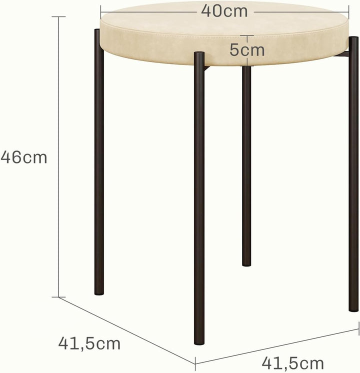 HOMCOM 4er-Set Esszimmerhocker Stapelbar Esszimmerstühle Küchenstuhl mit gepolstertem Sitz, Samtopti