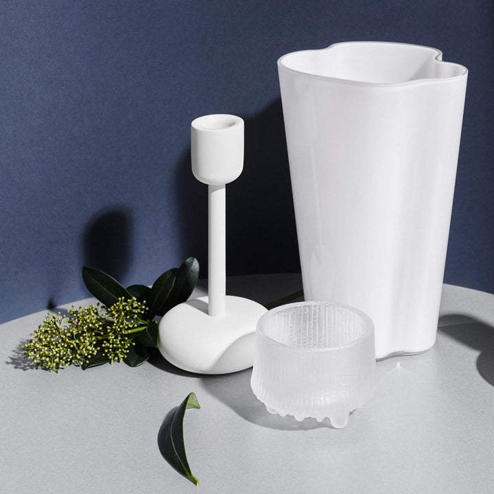 Iittala Vase Aalto 220 mm Weiss aus Glas, 220 mm Weiss