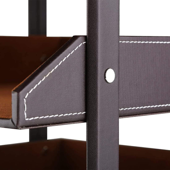 KINGFOM™ A4 Leder Briefablage (2 Schubladen-Braun), 2 Schubladen-Braun