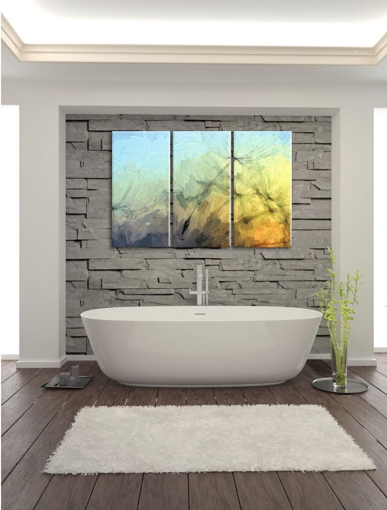 Pixxprint Pusteblumensamen als Leinwandbild/Grösse: 3 Teilig (120x80) cm/Wandbild/Kunstdruck/fertig