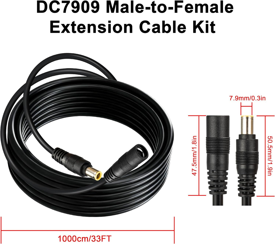 14AWG 10m DC7909 Solar-Verlängerungskabel mit DC8020 Adapter 300V 15A Hochstromkabel für Powerstatio