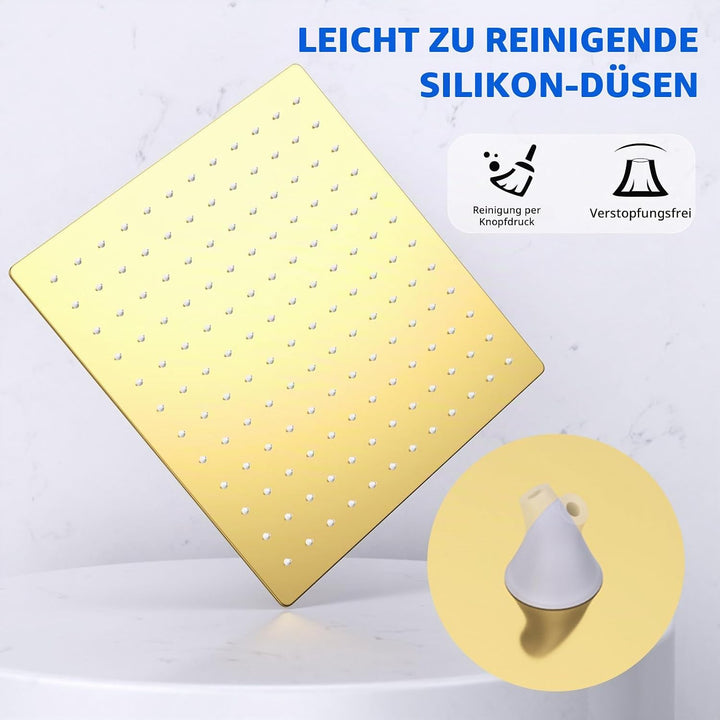 16 Zoll (40.5cm) Regendusche Duschkopf – Edelstahl, Hochdruck, Ultradünn, 360° Schwenkbar – Grosser